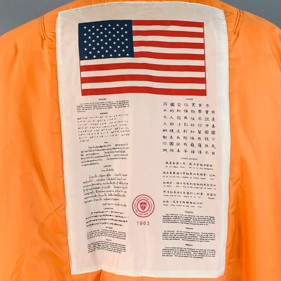 ALPHA INDUSTRIES Size 4XL Black Orange Nylon Reversible Bomber Jacket - Picture 5 of 11